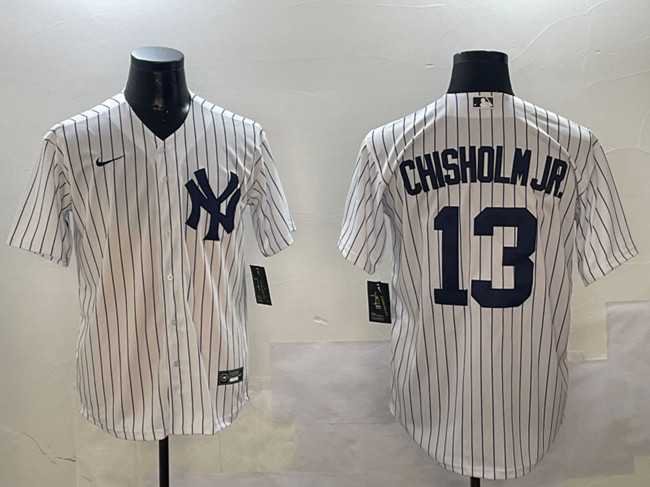 Men%27s New York Yankees #13 Jazz Chisholm Jr. White Cool Base Stitched Jersey->pittsburgh pirates->MLB Jersey
